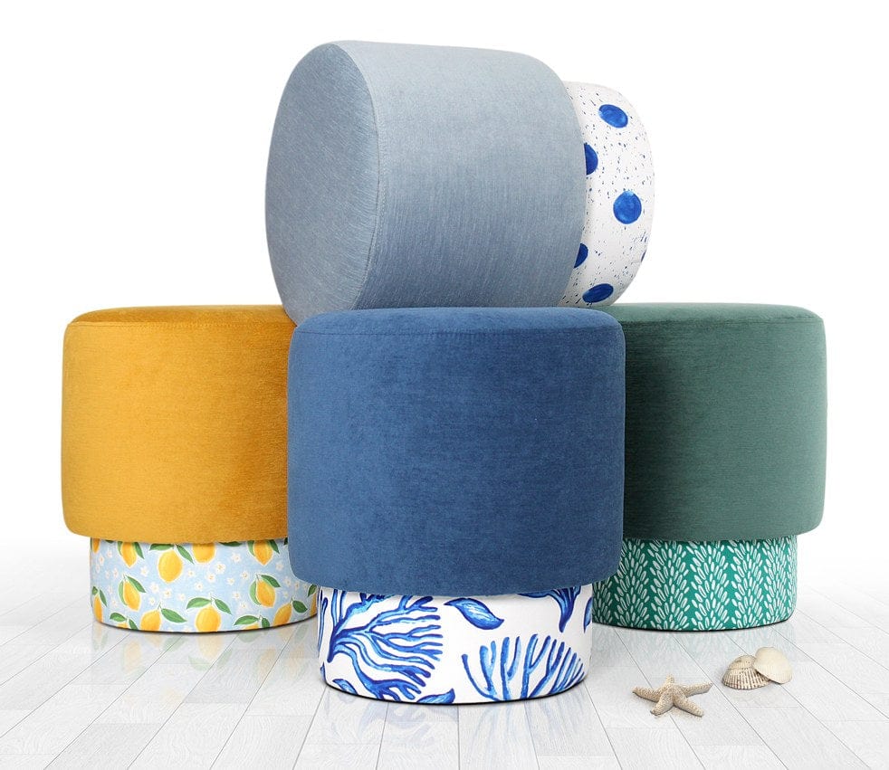 Pouf in tessuto Colyos Multicolore (5)