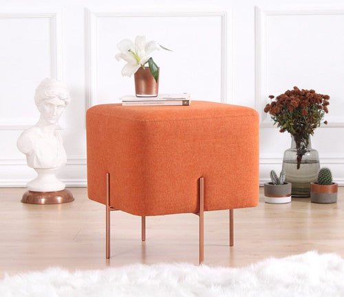 Pouf in tessuto Copper Arancia