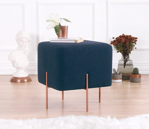 Pouf in tessuto Copper Blu