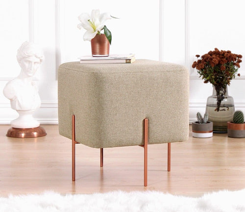 Pouf in tessuto Copper Cappuccino