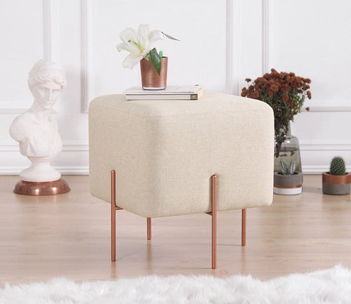 Pouf in tessuto Copper Crema