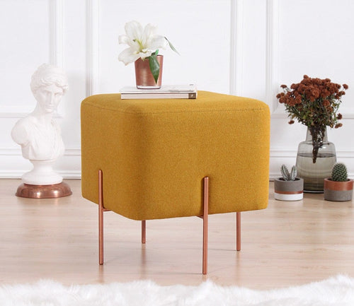 Pouf in tessuto Copper Giallo