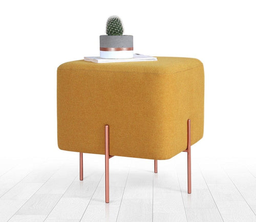 Pouf in tessuto Copper Giallo (1)