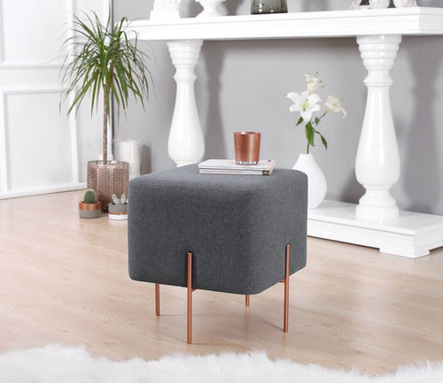 Pouf in tessuto Copper Grigio