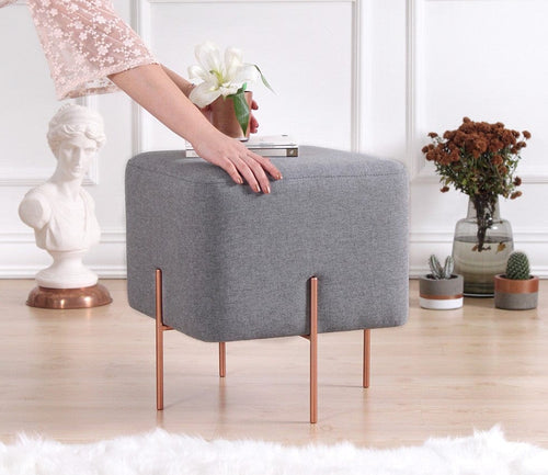 Pouf in tessuto Copper Grigio (1)