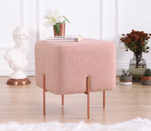 Pouf in tessuto Copper Rosa