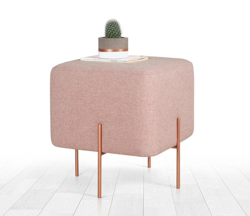 Pouf in tessuto Copper Rosa (1)