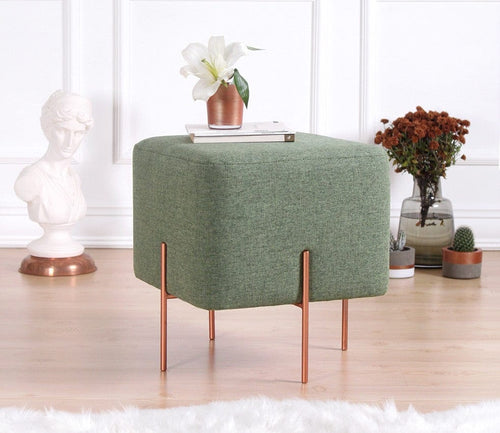 Pouf in tessuto Copper Verde