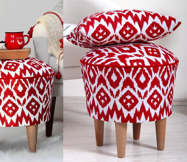 Pouf in tessuto Cor Rosso (3)