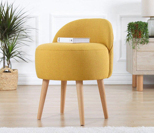 Pouf in tessuto Corvile Giallo (1)
