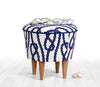 Pouf in tessuto Cunda Blu