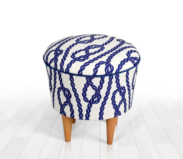Pouf in tessuto Cunda Blu (1)
