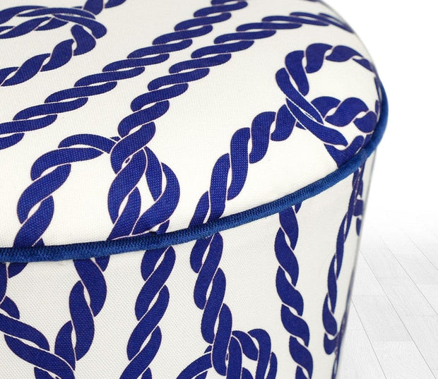 Pouf in tessuto Cunda Blu (2)