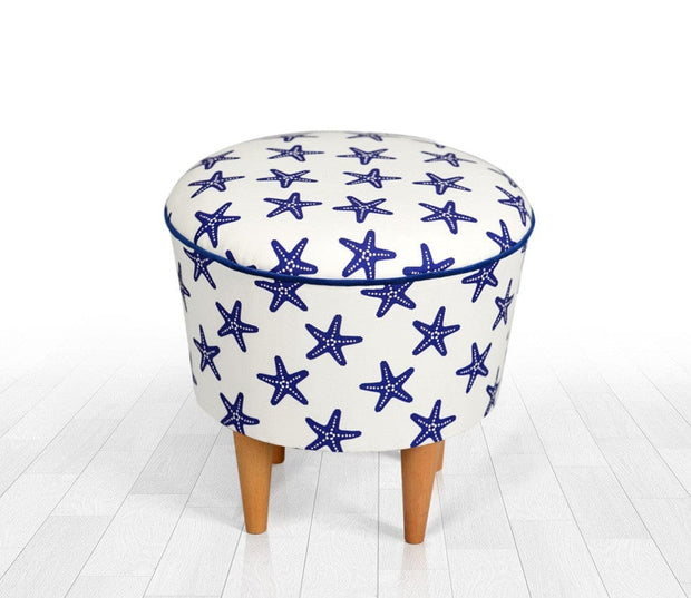 Pouf in tessuto Cunda Blu (1)