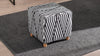 Pouf in tessuto Daisy Bianco e Nero