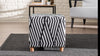 Pouf in tessuto Daisy Bianco e Nero (2)