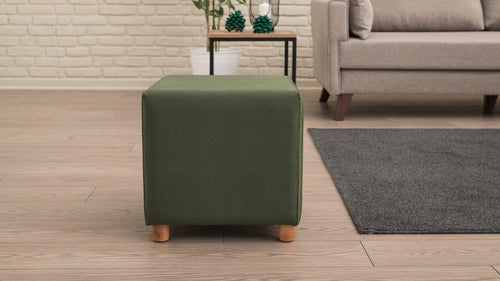 Pouf in tessuto Daisy Verde