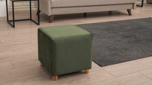 Pouf in tessuto Daisy Verde (1)
