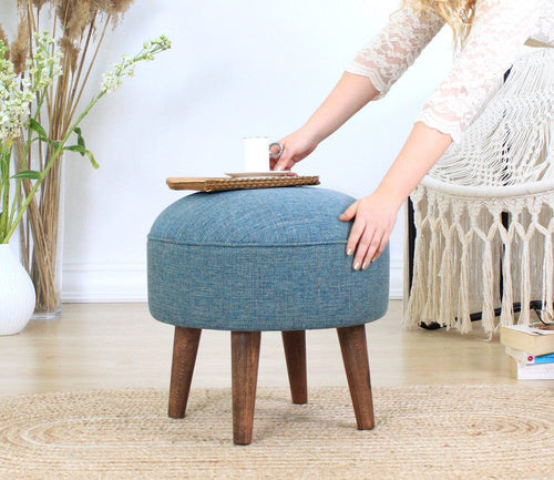 Pouf in tessuto Deff Blu