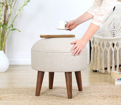 Pouf in tessuto Deff Crema (1)