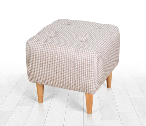 Pouf in tessuto Dotted Crema