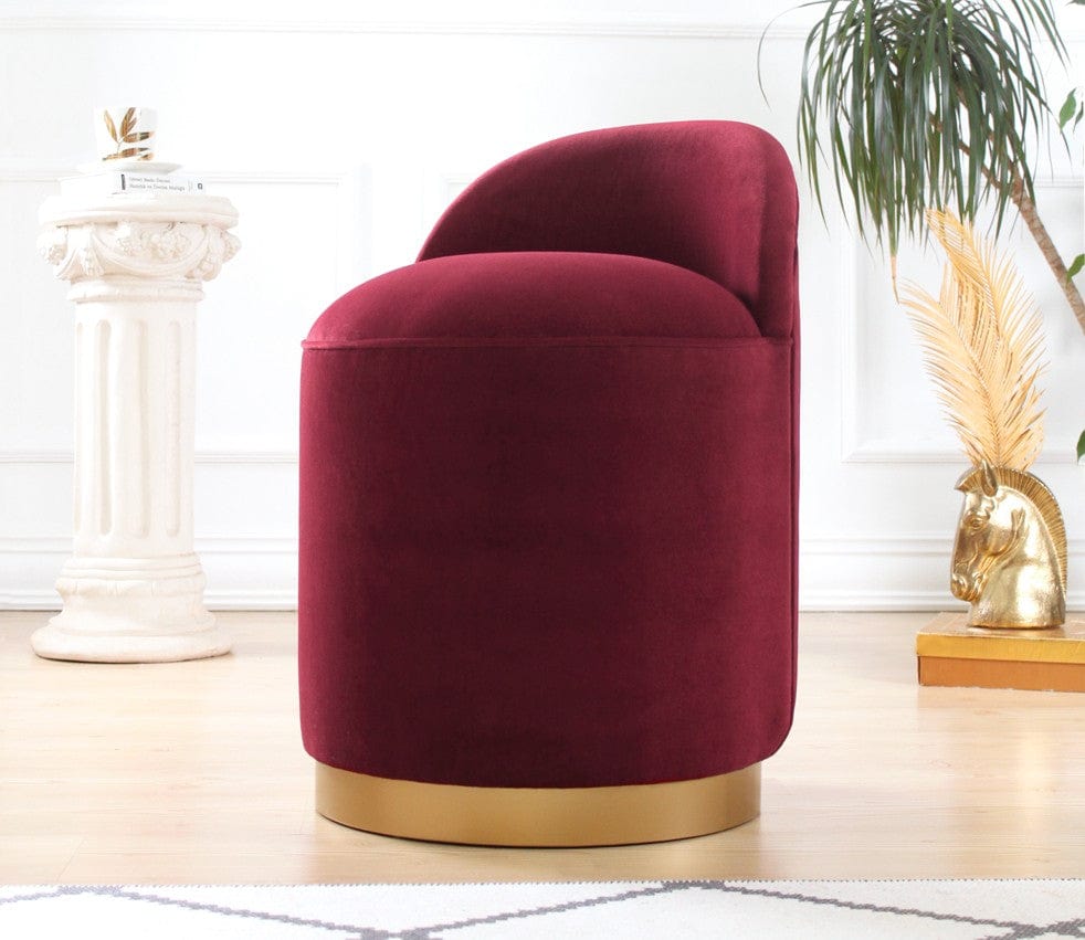 Pouf in tessuto Dover Bordeaux