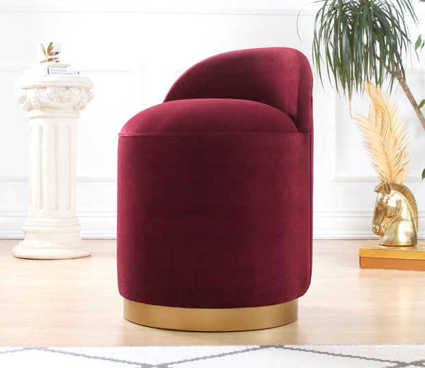 Pouf in tessuto Dover Bordeaux