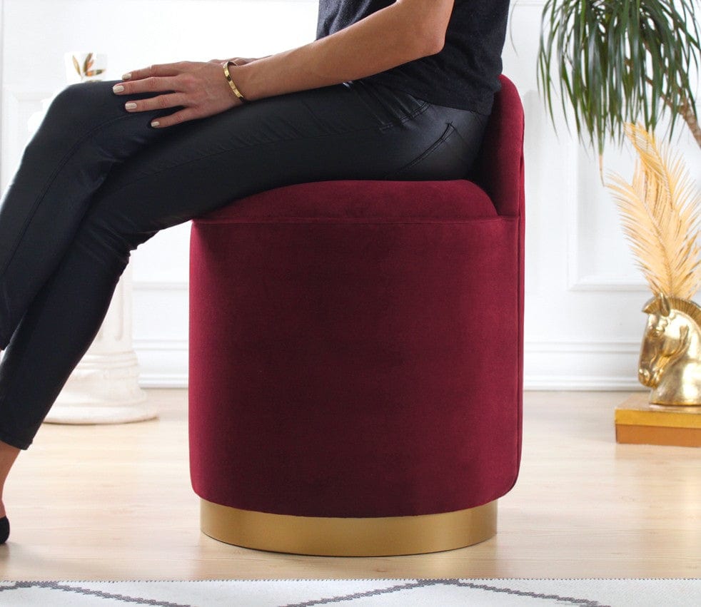 Pouf in tessuto Dover Bordeaux (2)