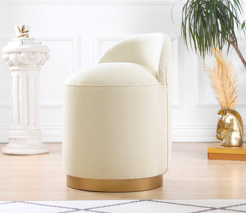 Pouf in tessuto Dover Crema