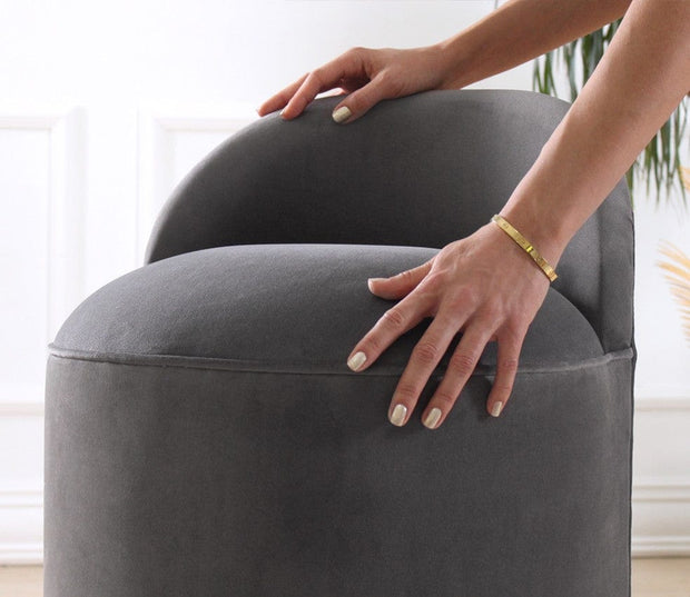 Pouf in tessuto Dover Grigio (3)