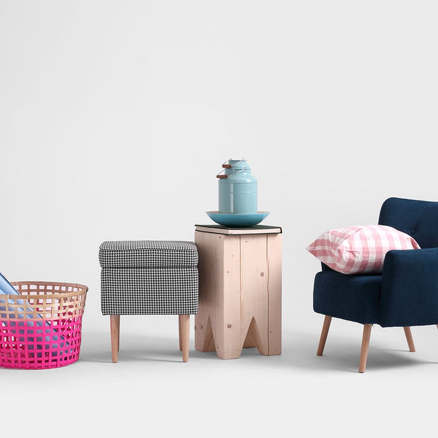 Pouf in tessuto Edi Multicolore (2)