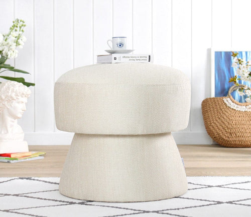 Pouf in tessuto Endor Crema