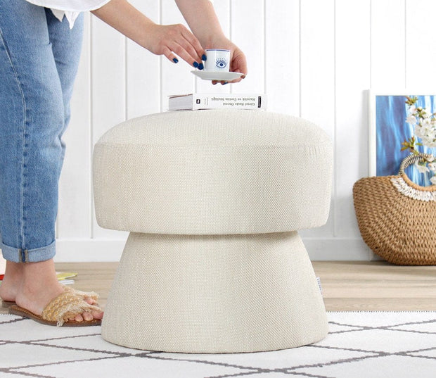 Pouf in tessuto Endor Crema (2)