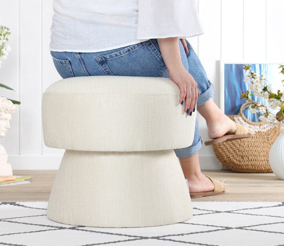 Pouf in tessuto Endor Crema (3)