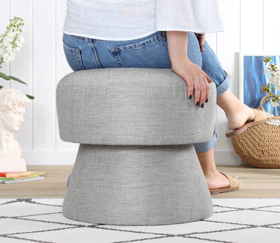 Pouf in tessuto Endor Grigio (3)