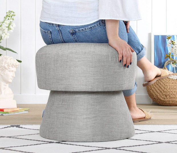 Pouf in tessuto Endor Grigio (3)