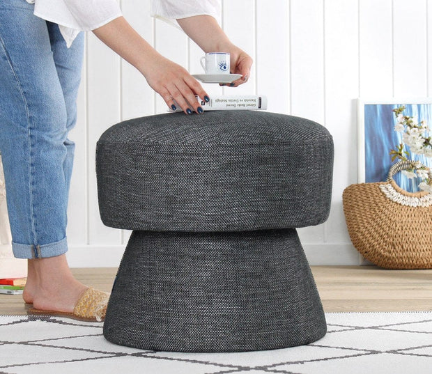 Pouf in tessuto Endor Grigio (2)