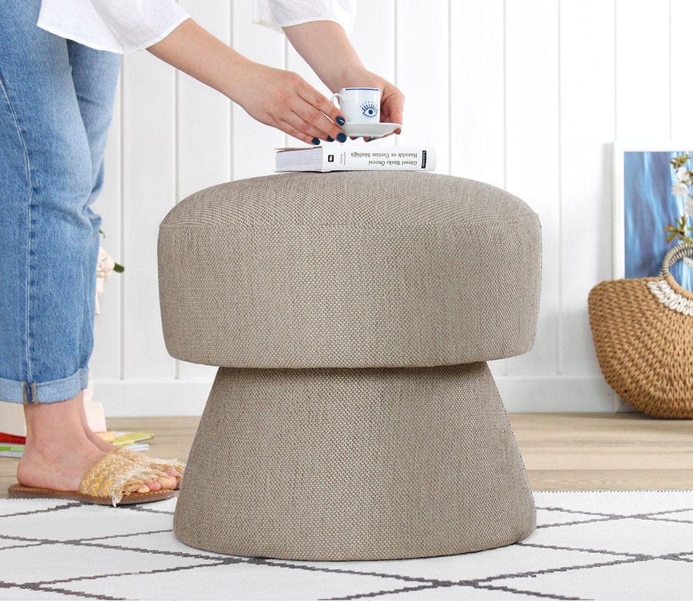 Pouf in tessuto Endor Marrone (2)
