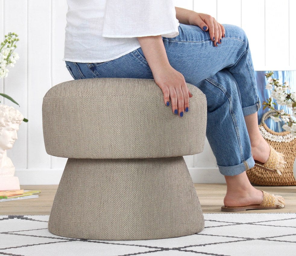 Pouf in tessuto Endor Marrone (3)