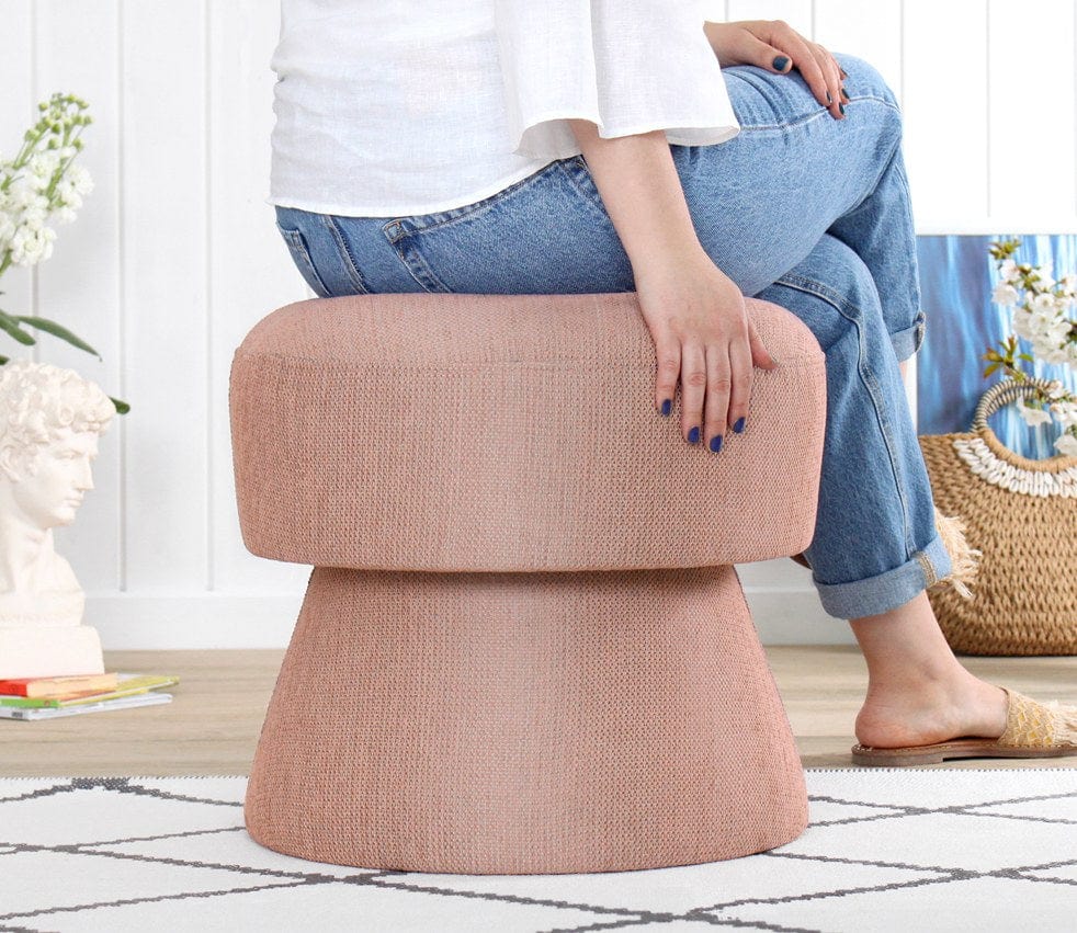Pouf in tessuto Endor Rosa (3)
