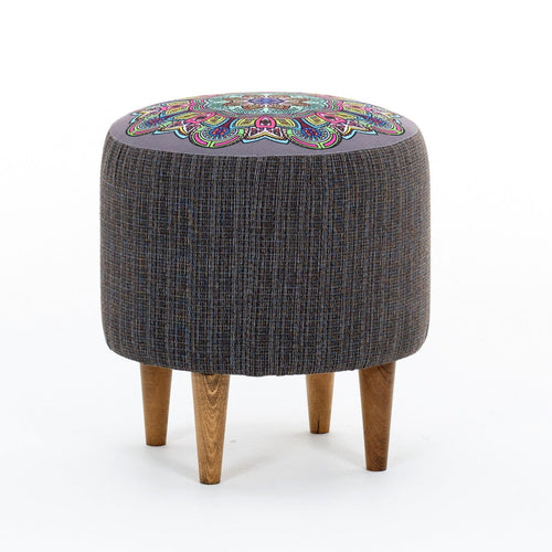 Pouf in tessuto Enna Multicolore