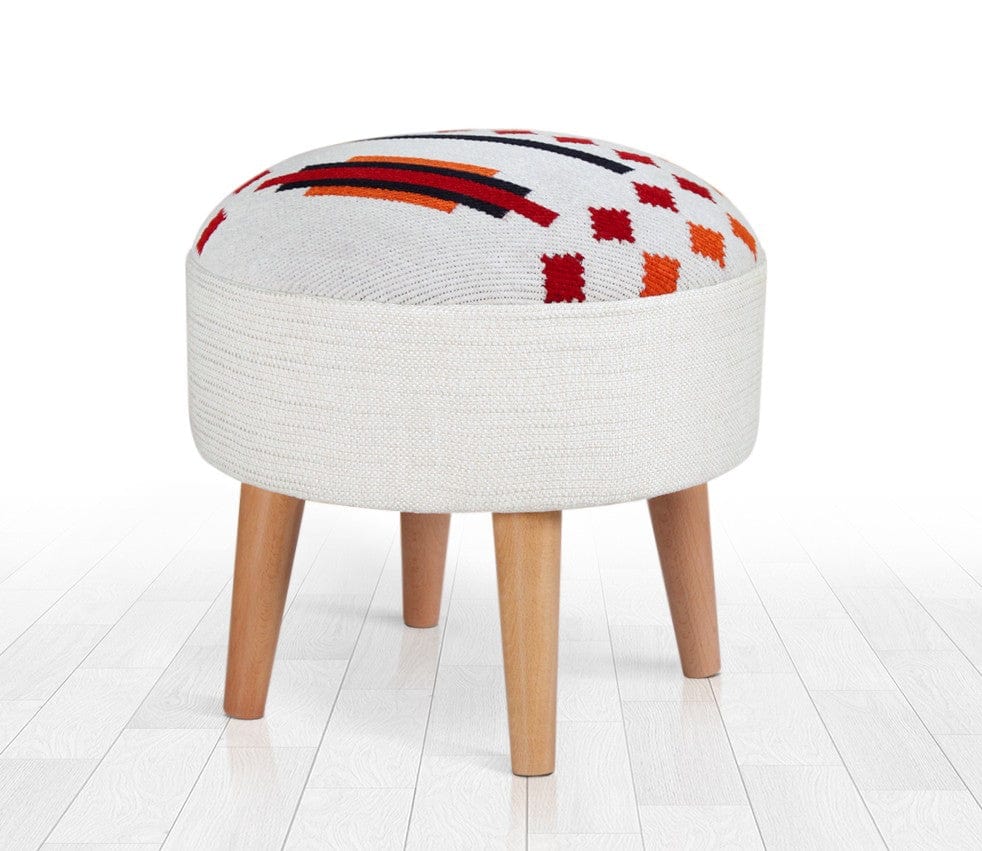 Pouf in tessuto Farm Bianco (3)
