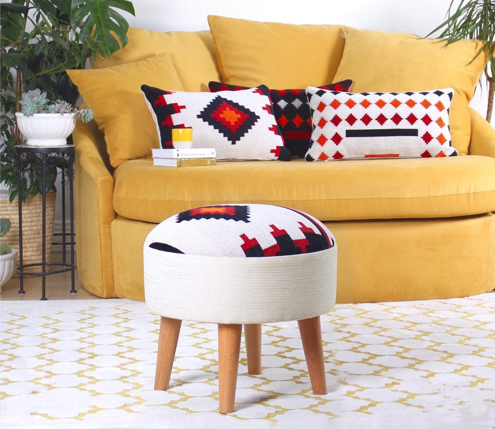 Pouf in tessuto Farm Multicolore