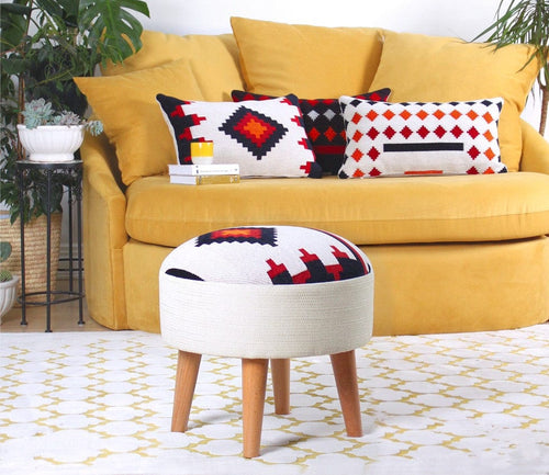 Pouf in tessuto Farm Multicolore