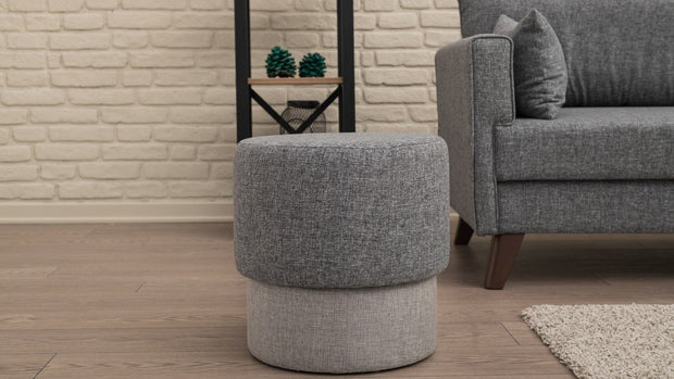 Pouf in tessuto Felix Grigio