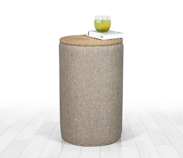 Pouf in tessuto Filika Beige
