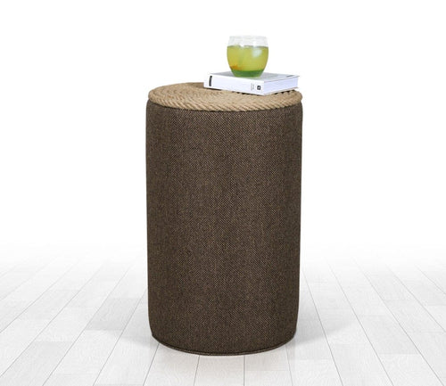 Pouf in tessuto Filika Cappuccino