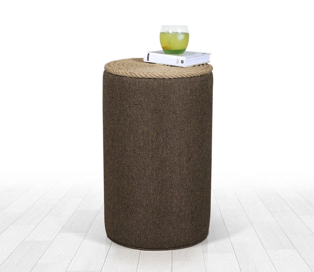 Pouf in tessuto Filika Cappuccino