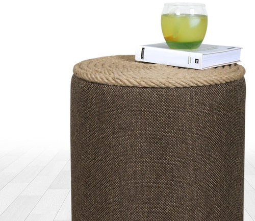 Pouf in tessuto Filika Cappuccino (1)