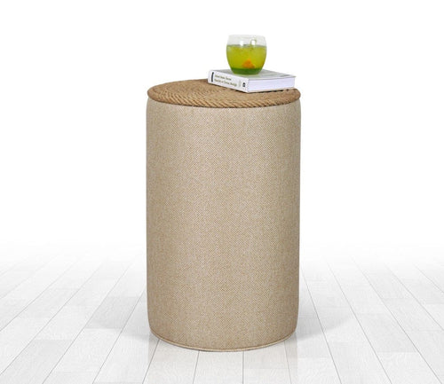 Pouf in tessuto Filika Crema